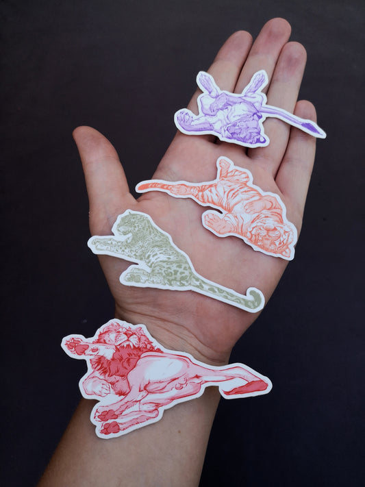 Big cat naps sticker pack - marsdrawn