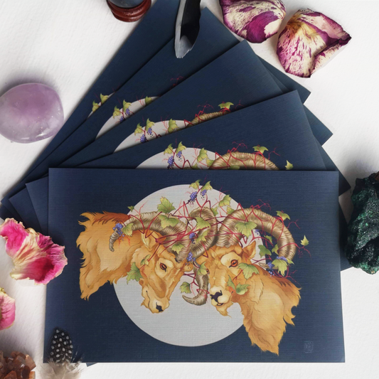 Big Horned Sheep Card - marsdrawn