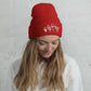 Embroidered Mushroom Beanie