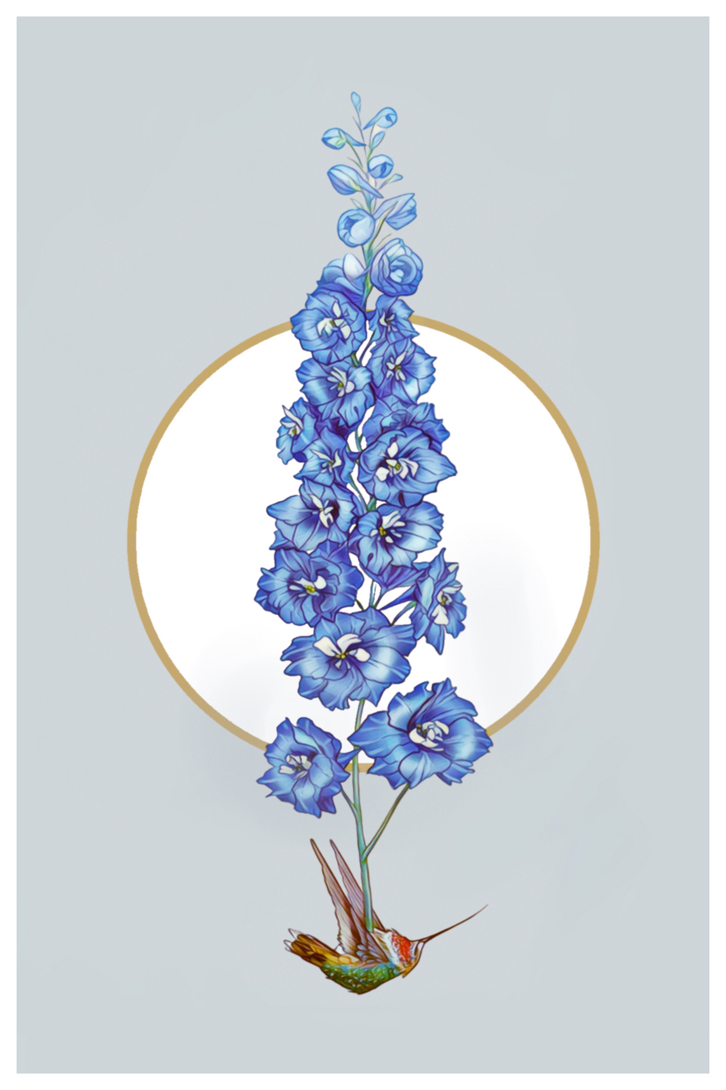 Delphinium Card - marsdrawn