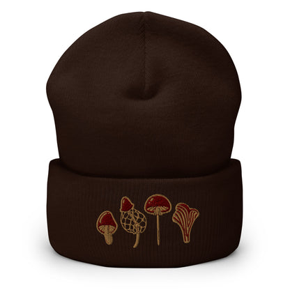 Embroidered Mushroom Beanie