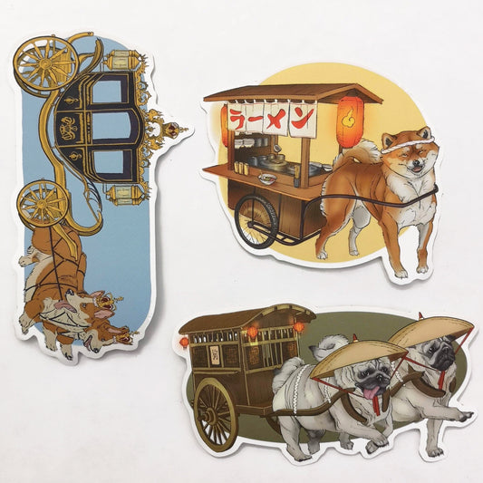 Puppy Cart Sticker Bundle - marsdrawn