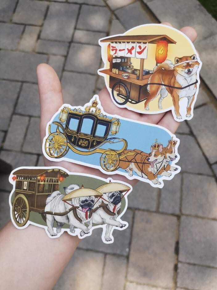 Puppy Cart Sticker Bundle - marsdrawn