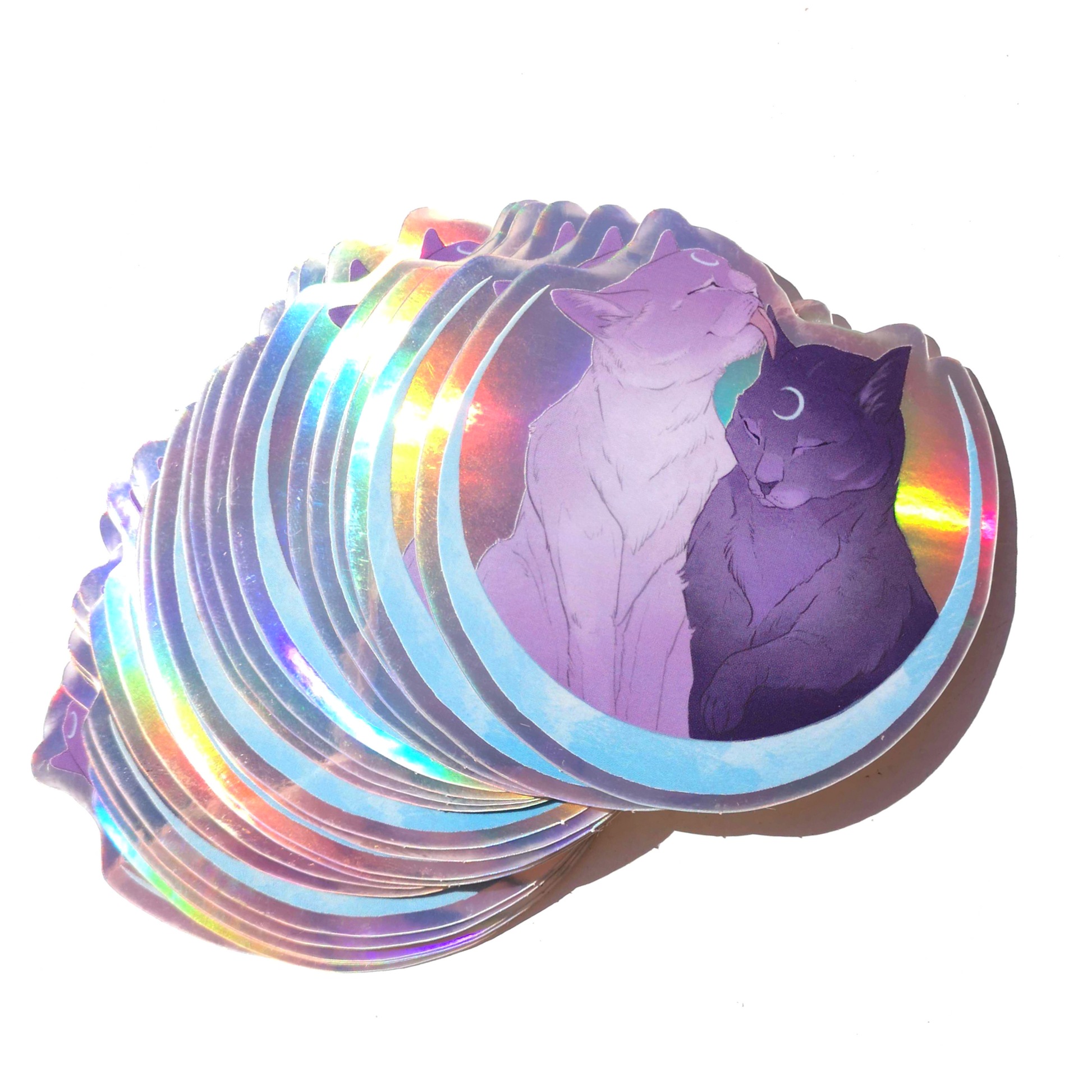 Specialty Holographic Sailor moon Cat Sticker - marsdrawn